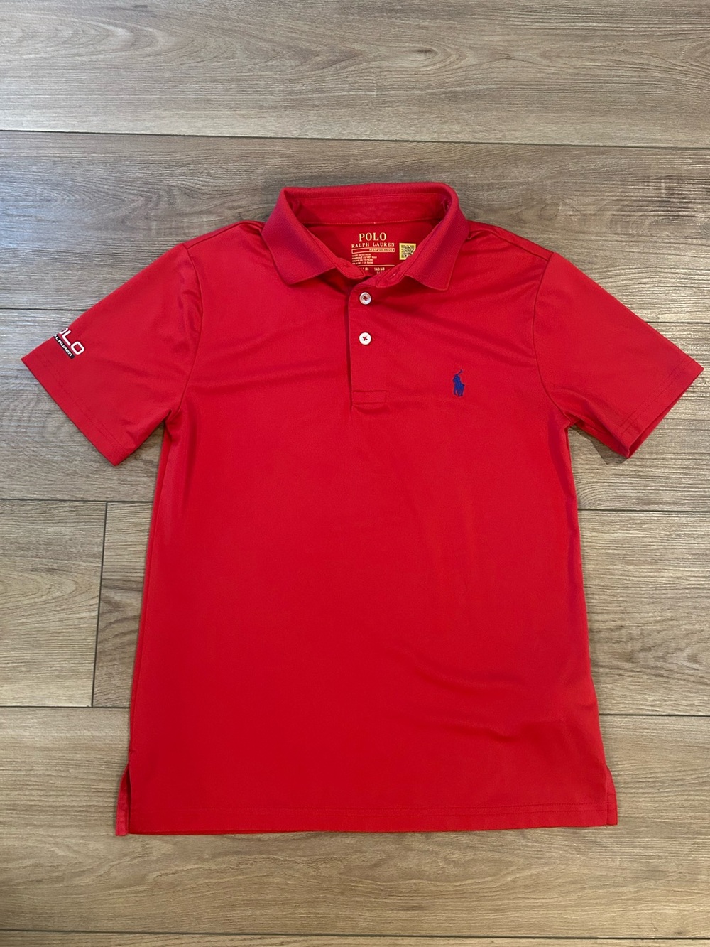 Polo Ralph Lauren Performance Polo Boys Size 8 Red Navy Pony